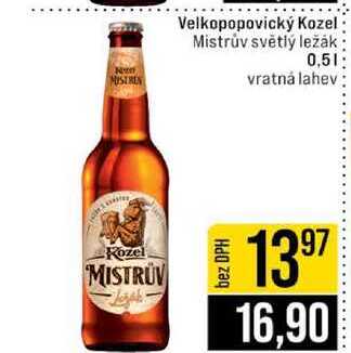 Velkopopovický Kozel Mistrův světlý ležák 0,5l v akci