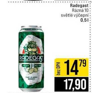 Radegast Rázná 10 světlé výčepní 0.5l