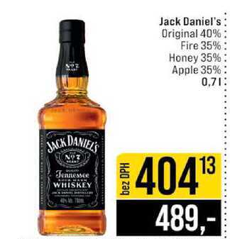 Jack Daniel's Original 40% Fire 35% Honey 35% Apple 35% 0,7l