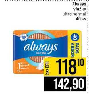Always vložky ultra normal 40 ks 