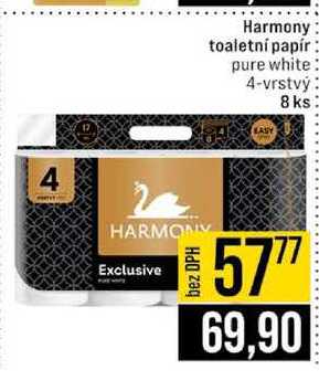 Harmony toaletní papír pure white 4-vrstvý 8 ks