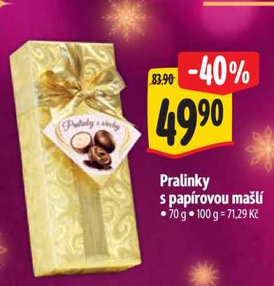 Pralinky s papírovou mašlí 70 g