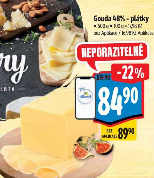 Gouda 48% - plátky 500 g