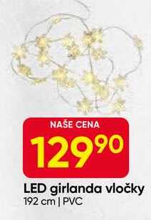 LED girlanda vločky 192 cm | PVC 