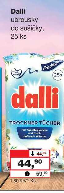 Dalli ubrousky do sušičky, 25 ks