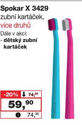 Spokar X 3429 zubní kartáček, více druhů