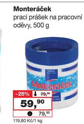 Monteráček prací prášek na pracovní oděvy, 500 g