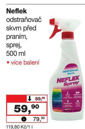 Neflek odstraňovač skvrn před praním, sprej, 500 ml