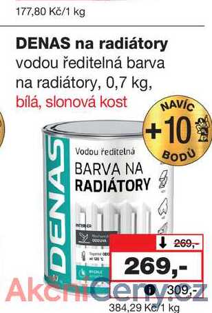 DENAS na radiátory vodou ředitelná barva na radiátory, 0,7 kg