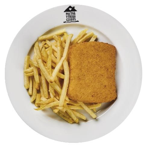 Smažený sýr s hranolky