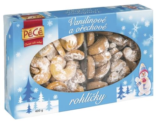 Vanilkové a ořechové rohlíčky, 400 g