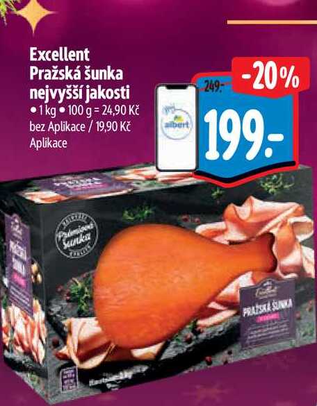 Excellent Pražská šunka nejvyšší jakosti 1kg 