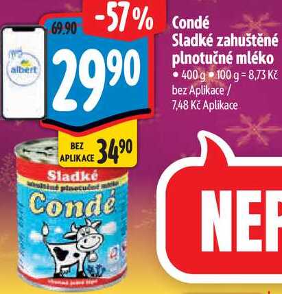 Condé Sladké zahuštěné plnotučné mléko, 400 g