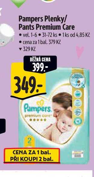 Pampers Plenky/ Pants Premium Care  vel. 1-6 31-72 ks 