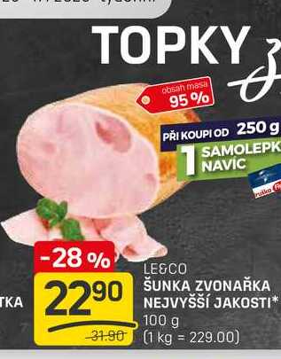 ŠUNKA ZVONAŘKA KA 2290 NEJVYŠŠÍ JAKOSTI 100 g 
