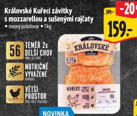 Královské Kuřecí závitky s mozzarellou a sušenými rajčaty, 1 kg
