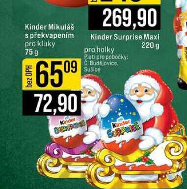 Kinder Mikuláš s překvapením pro kluky 75g
