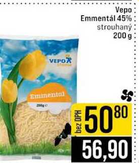 Vepo Emmental 45% strouhaný 200 g