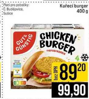 Kuřecí burger 400 g