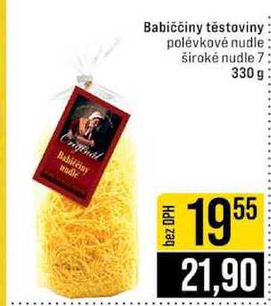 Babiččiny těstoviny polévkové nudle široké nudle 7 330 g