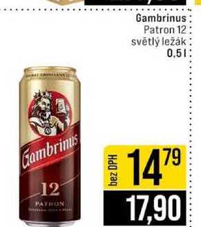 Gambrinus Patron 12 světlý ležák 0.5l