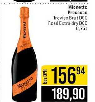 Mionetto Prosecco Treviso Brut DOC Rosé Extra dry DOC 0,75l