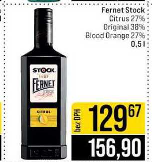 Fernet Stock Citrus 27% Original 38% Blood Orange 27% 0,5l