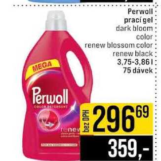Perwoll prací gel dark bloom color renew blossom color renew black 3,75-3,86l 75 dávek