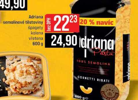 Adriana semolinové těstoviny špagety kolena vřetena 600 g