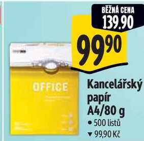 Kancelářský papír A4/80 g, 500 listů