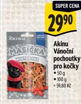 Akinu Vánoční pochoutky pro kočky, 50 g 