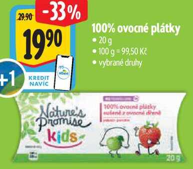 100% ovocné plátky, 20 g