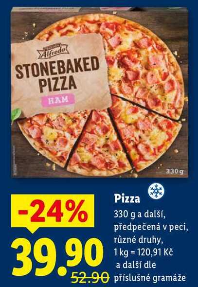 Pizza, 330 g a další