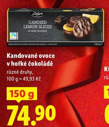 Kandované ovoce v hořké čokoládě, 150 g