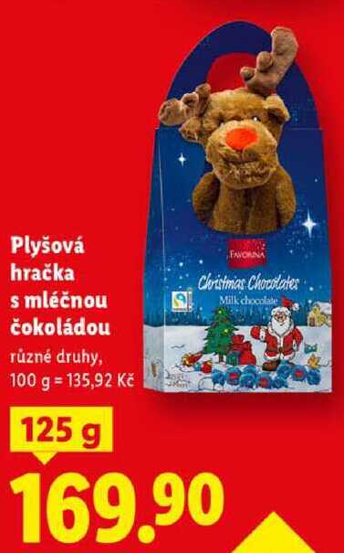 Plyšová hračka s mléčnou čokoládou, 125 g