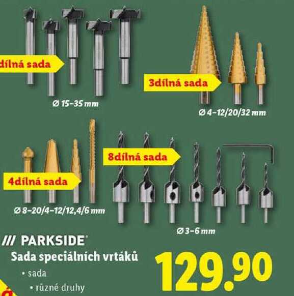 PARKSIDE Sada speciálních vrtáků