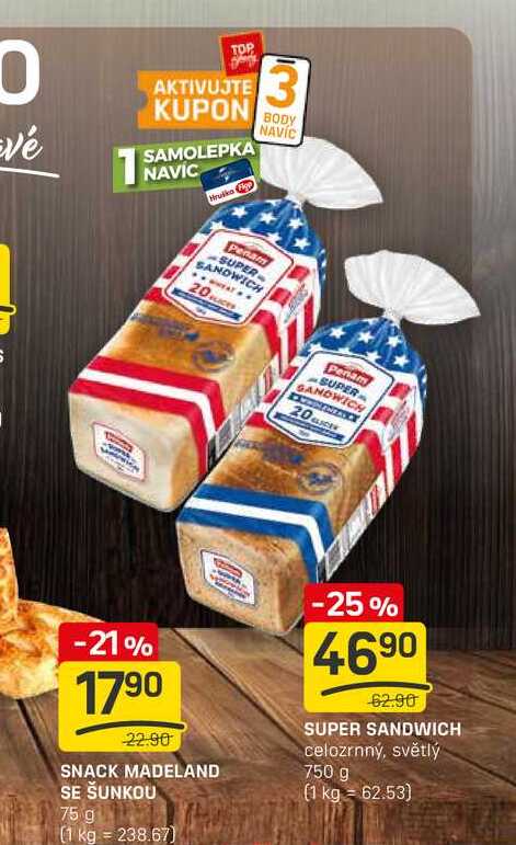 SUPER SANDWICH celozrnný, světlý 750 g