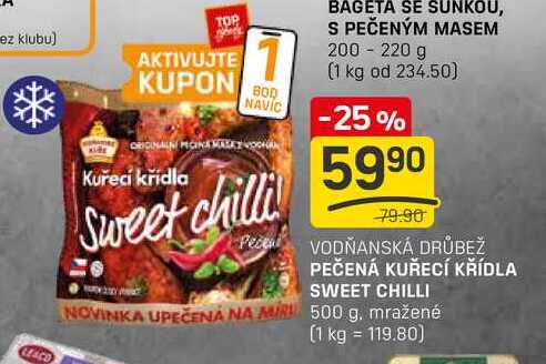 PEČENÁ KUŘECÍ KŘÍDLA SWEET CHILLI NOVINKA UPEČENA NA MIR! 500 g, mražené 