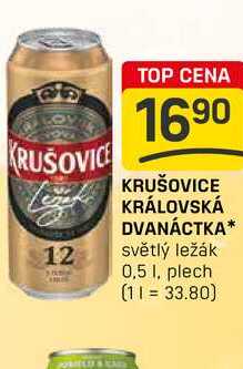 KRUŠOVICE KRÁLOVSKÁ DVANÁCTKA světlý ležák 0,5l, plech 