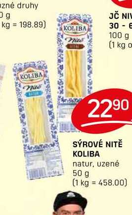 SÝROVÉ NITĚ KOLIBA natur, uzené 50 g