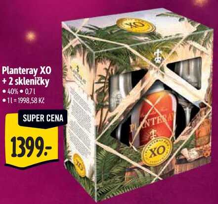 Planteray XO + 2 skleničky, 0,7 l