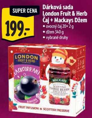 Dárková sada London Fruit & Herb Čaj + Mackays Džem