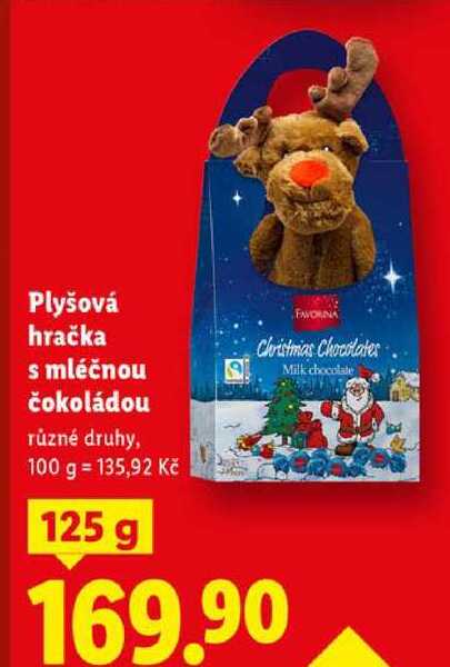 Plyšová hračka s mléčnou čokoládou, 125 g