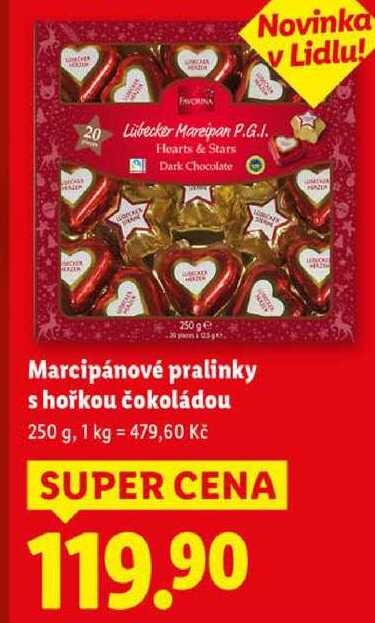 Marcipánové pralinky s hořkou čokoládou, 250 g
