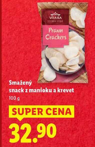 Smažený snack z manioku a krevet, 100 g