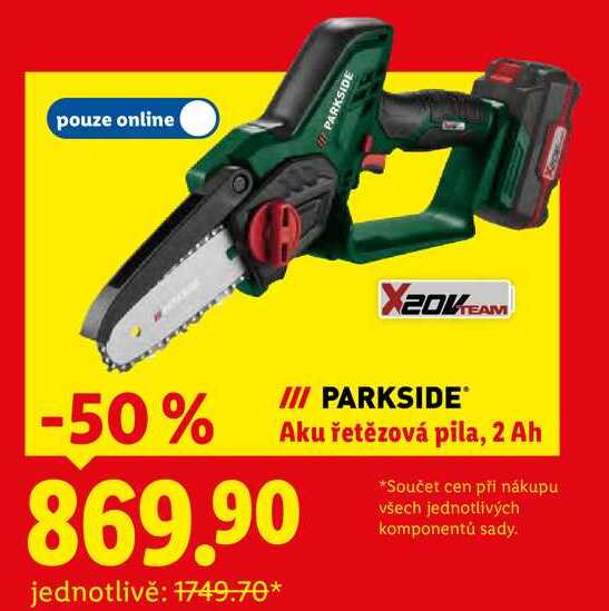 PARKSIDE Aku řetězová pila, 2 Ah