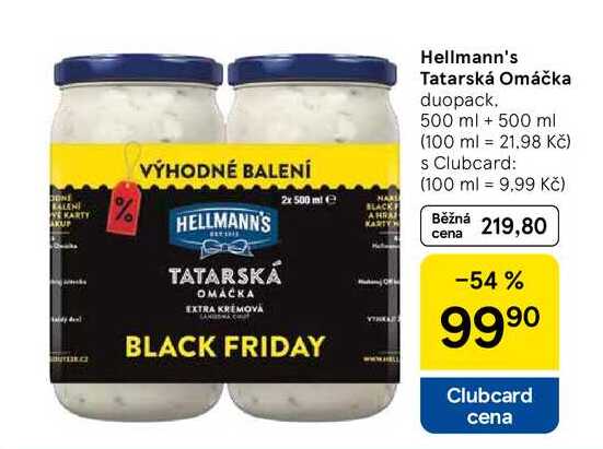 Hellmann's Tatarská Omáčka duopack, 500 ml + 500 ml