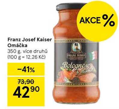 Franz Josef Kaiser Omáčka, 350 g, více druhů