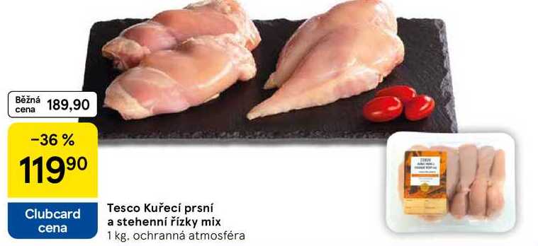 Tesco Kuřecí prsní a stehenní řízky mix, 1 kg