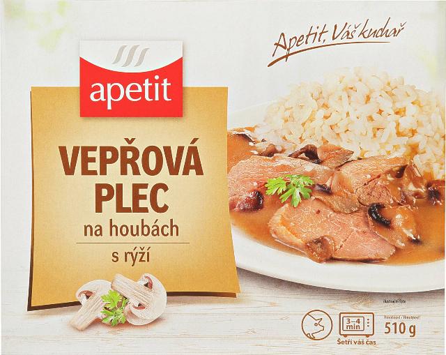 Hotové jídlo Vepř. plec na houbách s rýží Hovězí tokáň s těstovinami